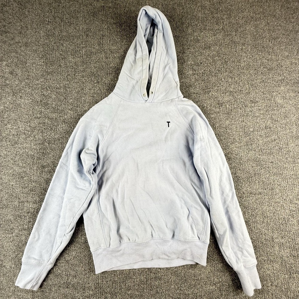 Thakoon‎ Hoodie Womens Small Blue Cotton Logo Raglan Pullover Sweatshirt Jersey